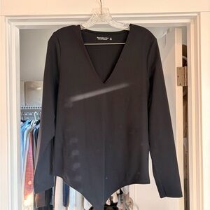 Abercrombie & Fitch Black V-Neck Bodysuit